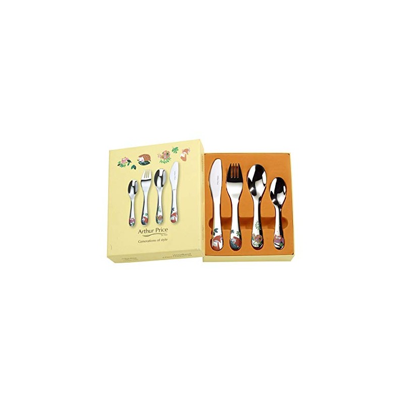 Arthur Price XPCH1018 4 Piece Child's Cutlery Set, Stainless Steel,