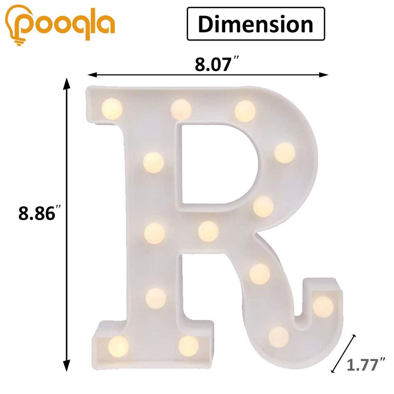 Pooqla LED Marquee Letter Lights Sign, Light Up Alphabet Letter