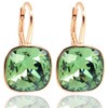 Nobel Schmuck Earrings Rose Gold 925 Sterling Silver Crystals Cushion