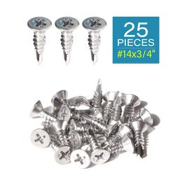 Self Tapping Sheet Metal Screws, #14 x 3/4", 25pcs, Stainless Steel Flat Head Phillips Screws for Wood to Metal by IMSCREWS.