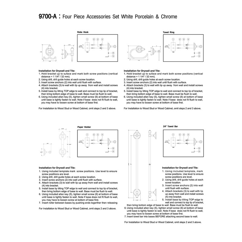 MODONA Double Robe & Towel Hook - White Porcelain &