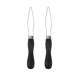 HIXNUG 2 Pieces Button Hooks Black Wooden Handle Button Helper Portable One Hand Buttons Aids Wire Loop Pull Button Assist Device for Men Women Elderly