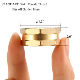 Sanpaint Sanpaint 2 Pack Garden Hose End Caps with Washers, Brass Spigot Cap, 3/4" Female End Cap