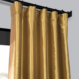 HPD Half Price Drapes PTCH-BO404-108 Blackout Faux Silk Taffeta Curtain (1 Panel), 50 X 108, Golden Spice