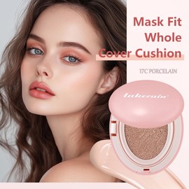 Cushion Foundation Makeup - Mask Fit Whole Cover Cushion - Semi-matte Air Cushion Naturally - Waterproof Long-lasting Makeup Flawless Makeup All-Day Coverage