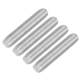 QUARKZMAN Pack of 4 Fully Threaded Spindle, M10 x 50 mm, 304 Stainless Steel, Right-Hand Thread, Threaded Rods, M10-1.5 Thread Pitch for Furniture and Machine Assembly
