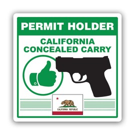 California Concealed Carry Permit Holder CCW Sticker for Water Bottle Phone Tumbler Hard hat - Four Pack