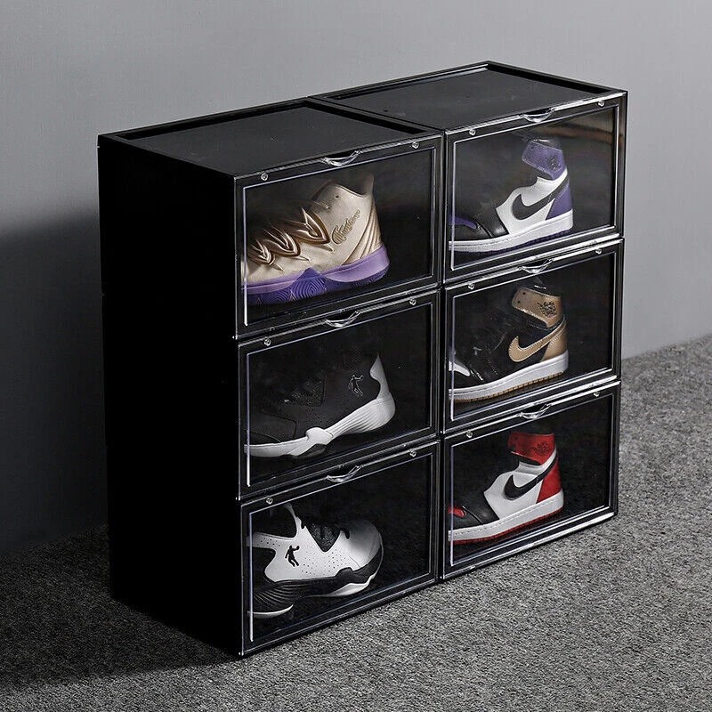 Case Foldable Shoe Box Clear Storage Case Sneaker Container Organizer