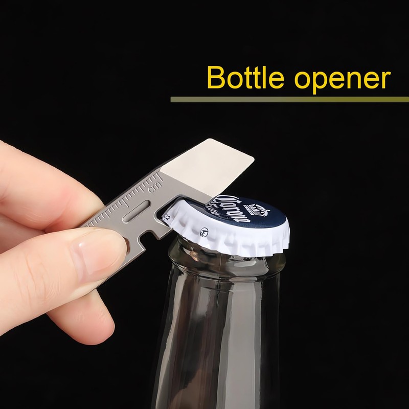 Titanium keychain tool,Lightweight Multipurpose Tool, Can Opener, Pry bar, Wrench