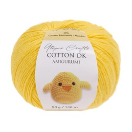 Utopia Crafts Amigurumi Cotton DK Yarn for Crochet and Knitting 50% Cotton, 50% Acrylic Blended, 50g (1, Yellow)