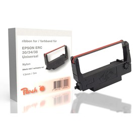 Peach ERC 30/34/38, black/red, nylon, 13 mm/5 m, ribbon compatible with Epson, black/red