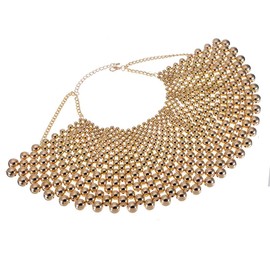 Jerollin Chunky CCB Resin Beads Chain Choker Statement Necklace Women Fashion Jewelry Gold Tone