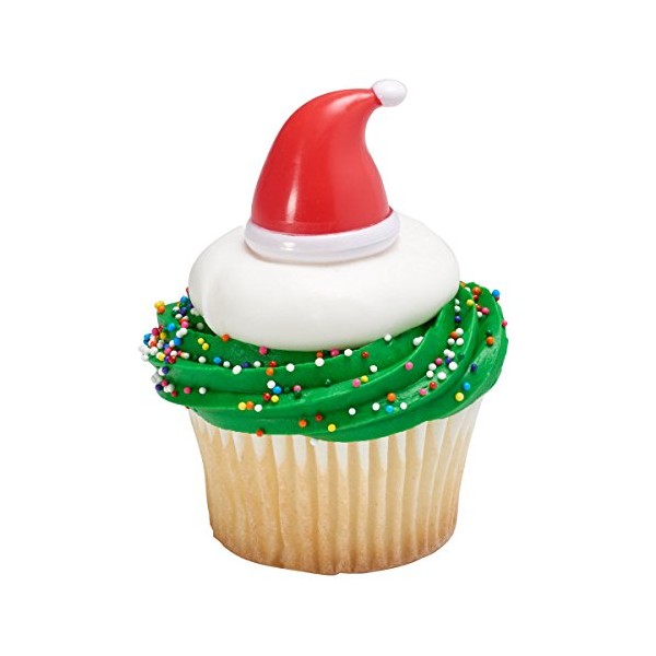 Papá Noel Sombrero Navidad día festivo Cupcake Topper – Pack de 24
