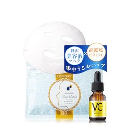 Ebisu Cosmetics (EBiS) Intensive Skin Care Set [Vitamin C 5% Serum, 0.7 fl oz (20 ml) + Uluoito N Beauty Mask, 36 Pieces] Serum Sheet Pack