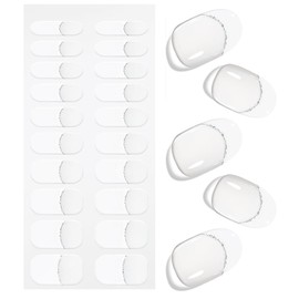 Nagelfolie Weiße French Tip Transparent, KALEFUL Gel Nail Nagelfolien Selbstklebend Uv Härtend Nail Art Sticker Dekoration Nageldesign Zubehör