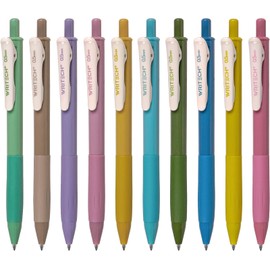 WRITECH WRITECH Retractable Gel Pens Quick Dry Ink Pens Fine Point 0.5mm 10 Assorted Unique Vintage Colors For Journaling, Drawing, Doodling, and Notetaking (Vintage 2)