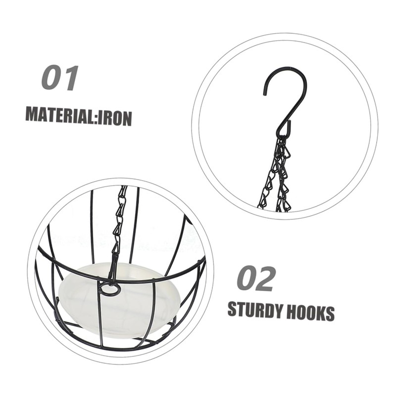 Gatuida 2Sets Metal Hanging Planter Basket Durable Flower Pot Holder