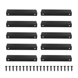 10 Pcs Finger Edge Pull Black Modern Aluminum Alloy 1mm Thick Concealed Tab Pull Handle for Cabinet Drawer