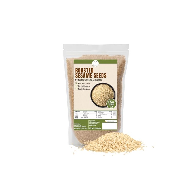 Roasted Sesame Seeds 1.5lb (24 oz), Fresh & Aromatic Toasted