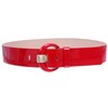 Women's 2" Wide High Waist Patent Leather Fashion Round Belt,