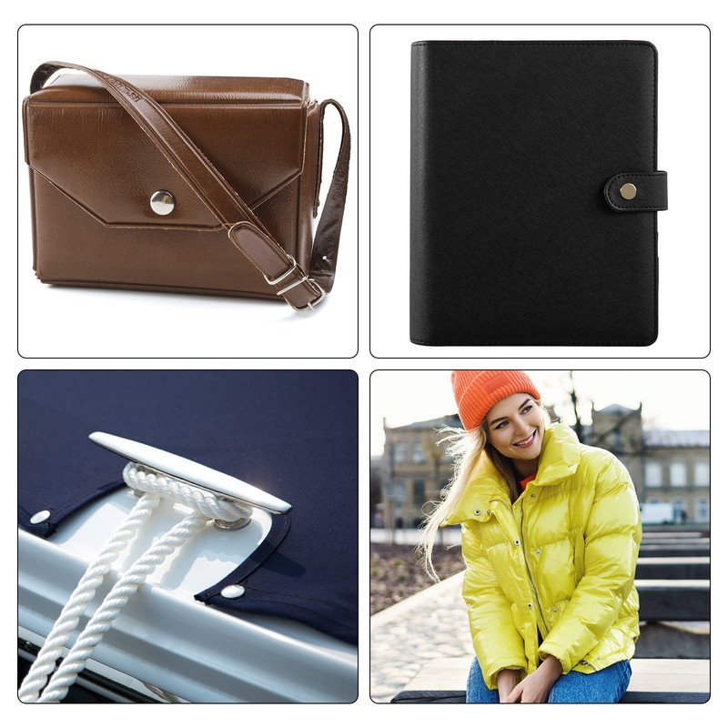 sourcing map 60 Sets Snap Fasteners Kit 15mm Metal Press