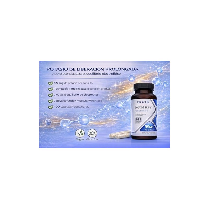Biovea | Cloruro de Potasio 99 Mg de Liberaci?n Prolongada