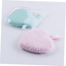 Healeved 3pcs Heart Shape Makeup Removal Pads Soft Face Cleaning Powder Puff for Women Makeup Sponges Reusable