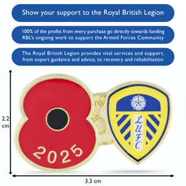 Royal British Legion Leeds United Poppy Football Pin 2025