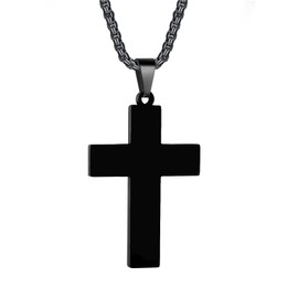 ZRAY American Flag Cross Necklace for Men Stainless Steel Chain 24inch Bible Verse Pendant Patriotic Jewelry Inspirational Christian Gift for Men(B-NO BIBLE)