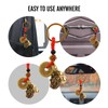 Pure Brass Hollow Gourd Car Keychain, Feng Shui Five Emperors