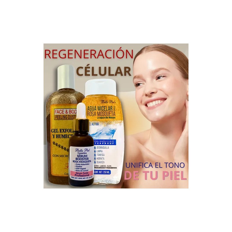 Kit Skincare Agua Micelar Gel Exfoliante Sérum Booster