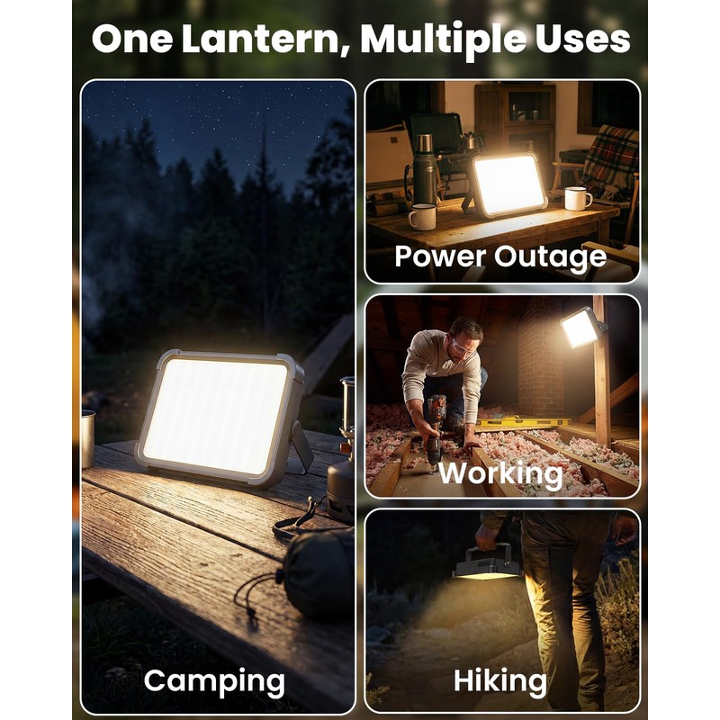 Solar Camping Lantern, 26800mAh Ultra Long Lasting Rechargeable LED Lantern