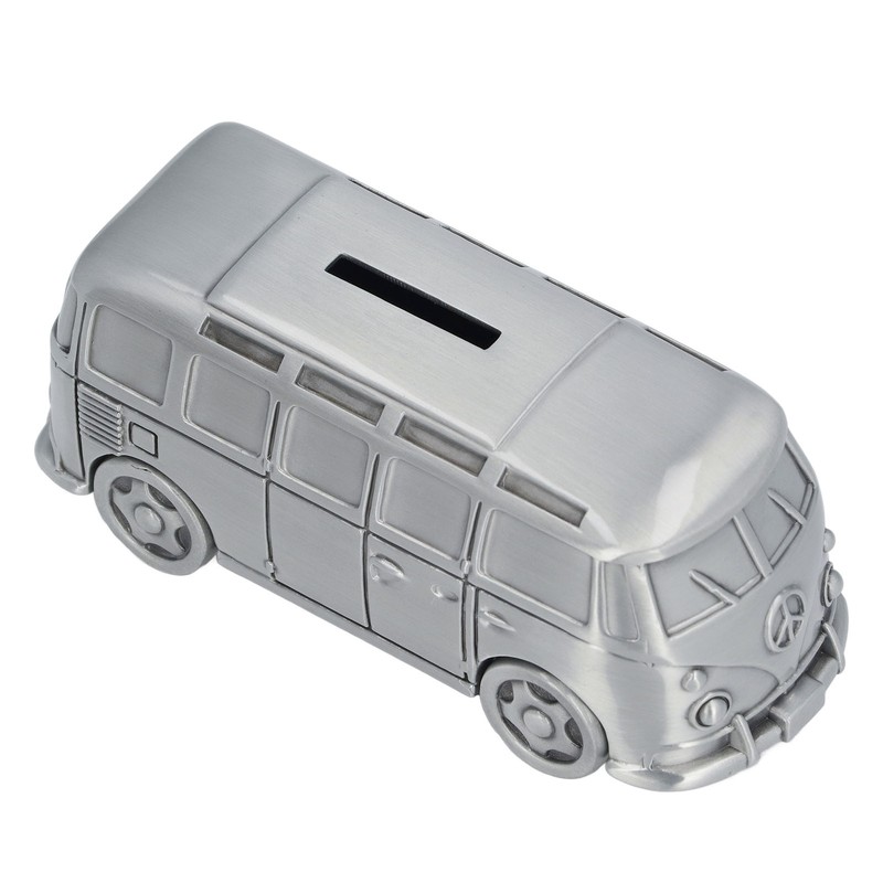 Metal Piggy Bank Bus Shape Cute Alloy Children Money Saving