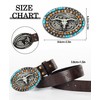 UTOWO Western PU-Leather Cowboy Buckle Belt for Men and Women