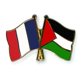 Friendship Pin France Palestine 22 mm, Metal