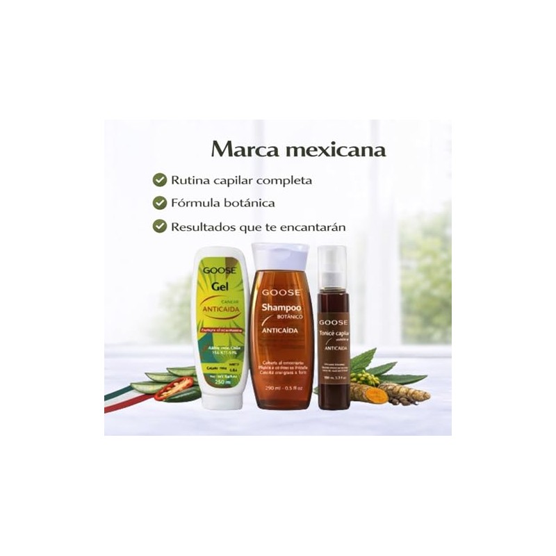 GOOSE Kit Anticaída Botánico – Shampoo + Gel Capilar +