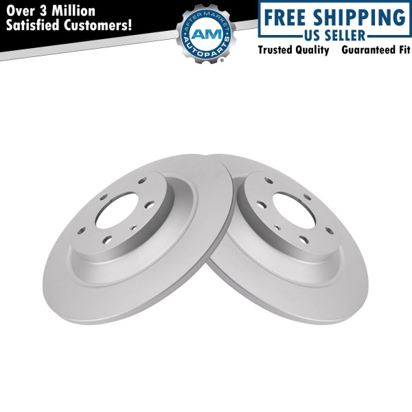 AM Autoparts Rear Brake Rotors Set Solid For 2013-2024 Mazda