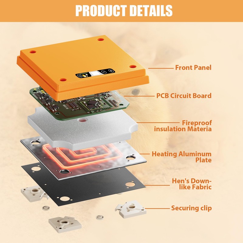 BREDASINX Brooder Plate for Chicks,10" x 10" Heat Plate for