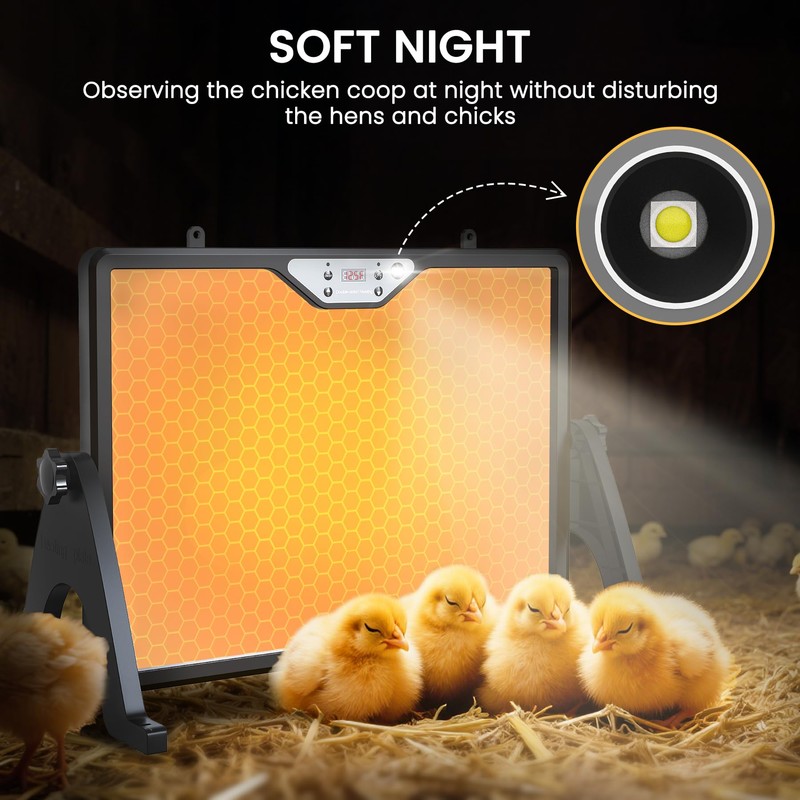 Chicken Coop Heater, 180 W Efficient Dual-Heating Chicken Heater Built-in