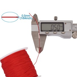 150 Yards 0.5mm Braided Nylon Crafting Thread Chinese Knotting Beading String Macrame Cord Rope for Necklace Bracelet Jewelry Craft Making, Red