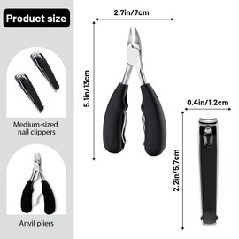 JYNXOR 2 Pcs Nagelknipser, Nail Clipper aus Edelstahl, Nagelschere, Scharf Nagelknipser Fußnägel für Dicke & Eingewachsene Fußnägel, Fingernagel Knipser mit Weichem Griff, für Männer und Frauen