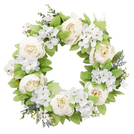 Front Door Wreath 15.7in Diameter Artificial Flowers Bright Colors Wall Floral Wreath for Decoration