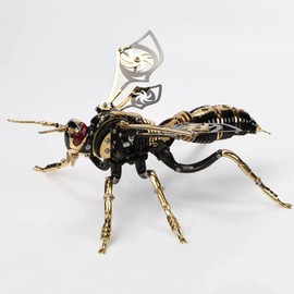 UpGLeuch 3D Metal Puzzle Adult Wasp, 3D Mechanical Metal Puzzle Model Kit with Tools, Desktop Ornaments Toy Gifts