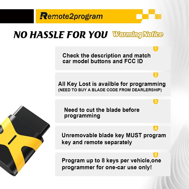 Remote2program DIY Programming Keyless Entry Car Key for No Working