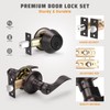 KNOBWELL 3 Pack Keyed Alike Bronze Front Door Handle and