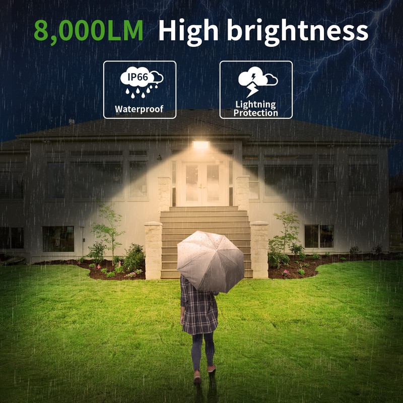 100W LED Flood Light 3000k Warm White 10000LM Bright Outdoor