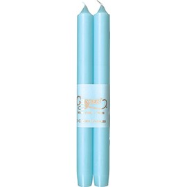 Caspari Straight Taper Candles in Aqua Blue - 12 Per Box
