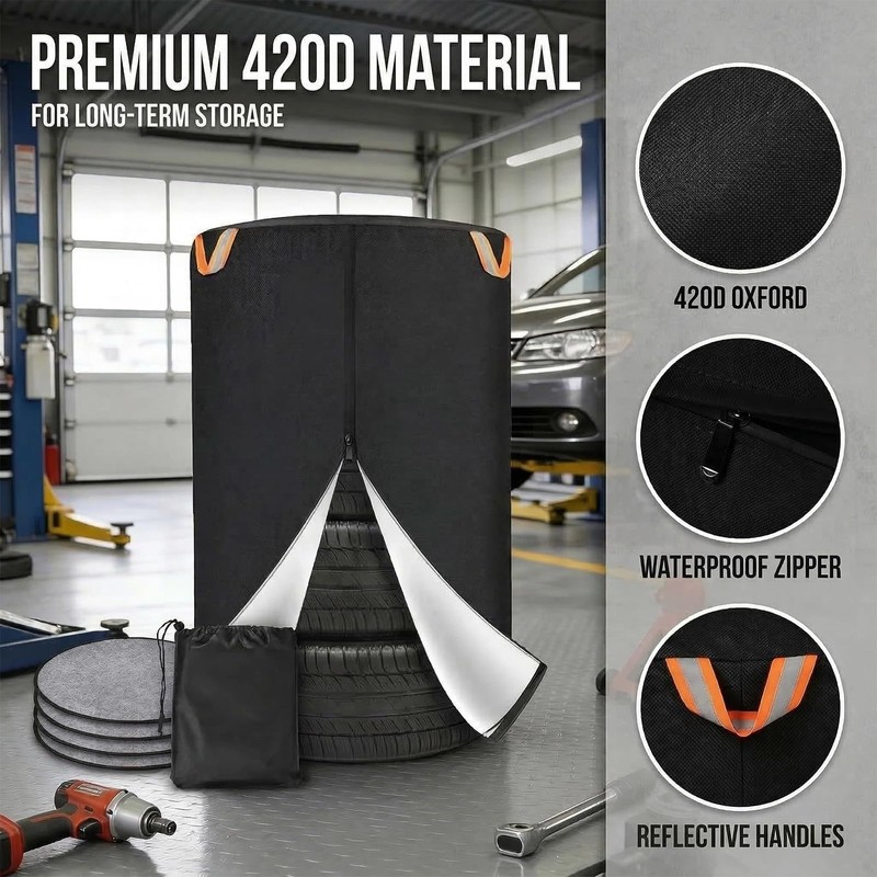 YERGOFE Tire Covers Set for Storage Large Tire Storage Bags,