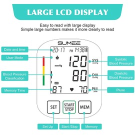 Wrist Blood Pressure Monitor,Accurate Automatic Digital BP Machine,with Irregular Heartbeat Detector, 198 Readings Memory Function and Large LCD Display,Include Carrying Case and 2AAA Batteries-White