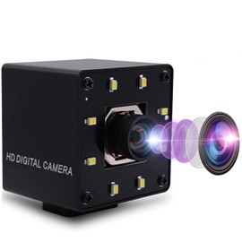 Mermaid 4K Autofocus Webcam No Distortion Lens USB Camera with 8pcs IR LEDs IMX415 Video Surveillance Webcamera for Machine Vision,3840x2160@ 30fps USB with Camera for 3D Scanner VR Camera OTG Camera